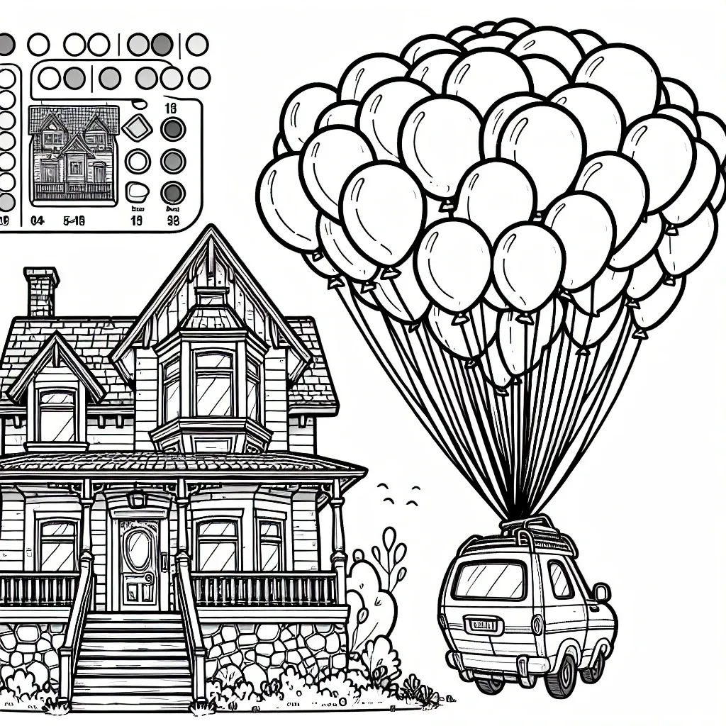 Get Creative with Our Up House Coloring Page: A Fun Activity for All Ages!