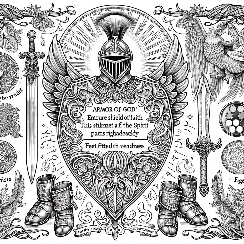 Unleash Your Creativity: Explore the ‘Armor of God Coloring Page’ Collection for Kids and Adults Alike!